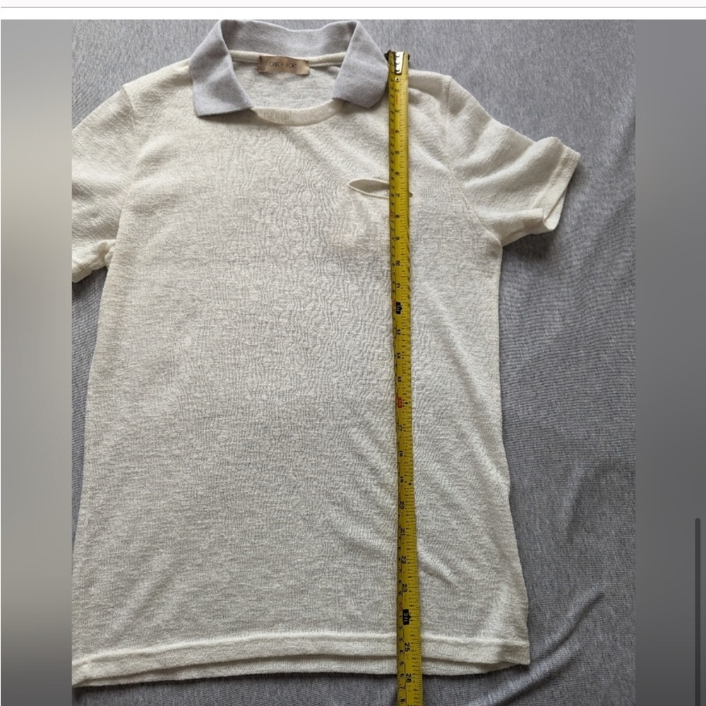 OAK + FORT Collared Textured Tee-Contrast Collar-Grey/Cream
Sz XS EUC๐โ - Picture 9 of 10